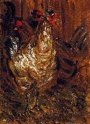 Jozsef Rippl-Ronai Cock and Hens oil painting reproduction
